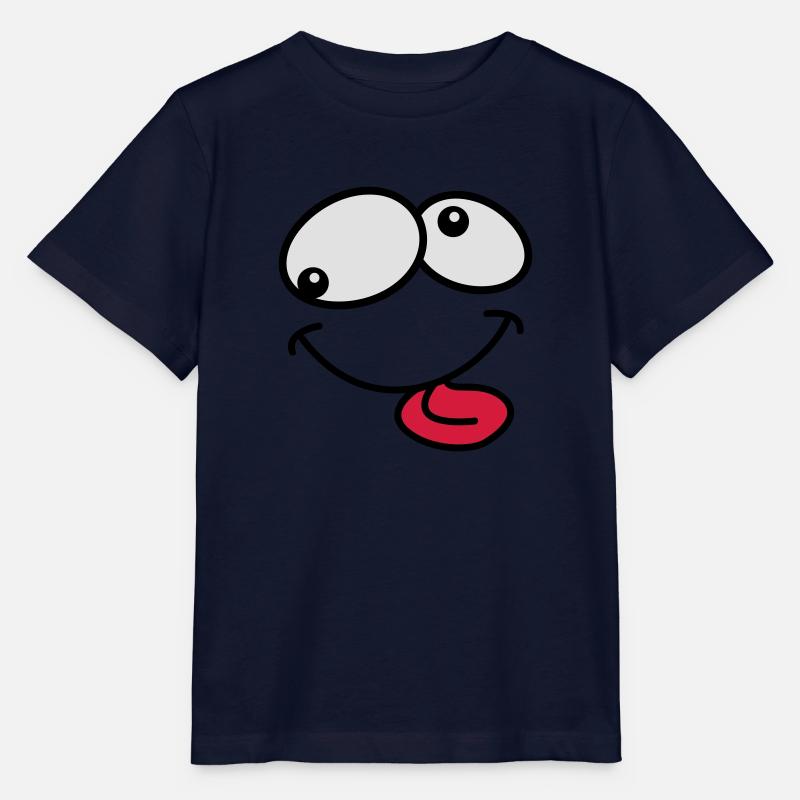 Stupide Crazy Grimace Comic Cartoon Face - T-shirt bio MINI CREATOR Stanley/Stella Enfant - marine