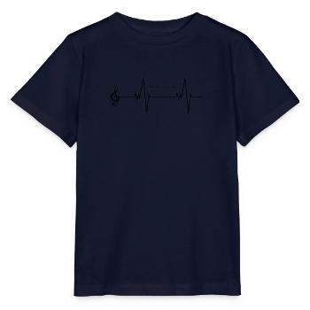 Music is life - Stanley/Stella MINI CREATOR Kids’ T-Shirt - navy - Front - Kain (125cm)