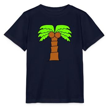 Palme Insel Baum Strand Urlaub Kokosnuss Meer Cool - Stanley/Stella Kinder T-Shirt MINI CREATOR  - Navy - Vorne - Kain (125cm)