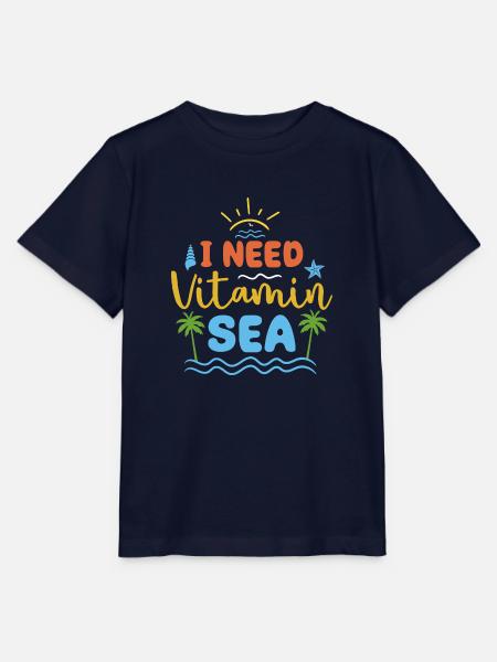 ICH BRAUCHE VITAMIN "MEER" - Stanley/Stella Kinder T-Shirt MINI CREATOR - Navy