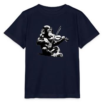 Affen Orchester StreetArt Banksy Style - Stanley/Stella Kinder T-Shirt MINI CREATOR  - Navy - Vorne - Kain (125cm)