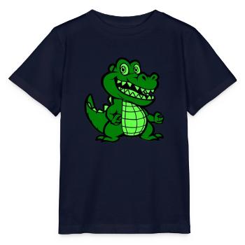 Crocodile Animal Comic - Stanley/Stella MINI CREATOR Kids’ T-Shirt - navy - Front - Kain (125cm)