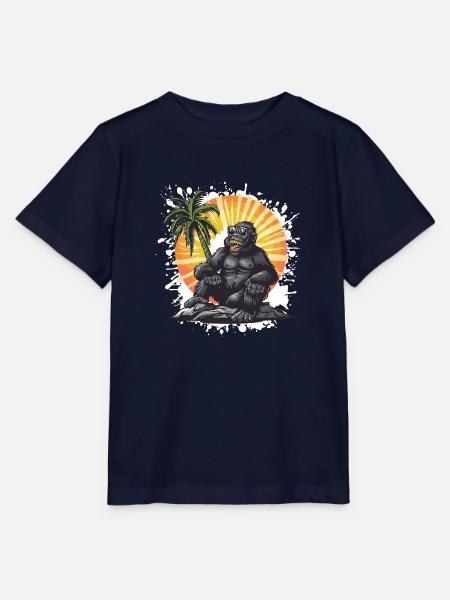 Gorilla Insel Palme - Stanley/Stella Kinder T-Shirt MINI CREATOR  - Navy
