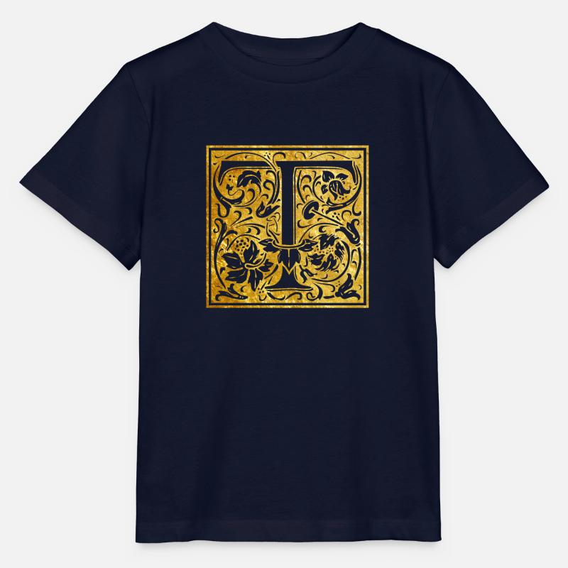 Initials-T - Stanley/Stella MINI CREATOR Kids’ T-Shirt - navy
