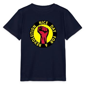3 colors - nice day for a revolution - against - Stanley/Stella Kinder T-Shirt MINI CREATOR  - Navy - Vorne - Kain (125cm)