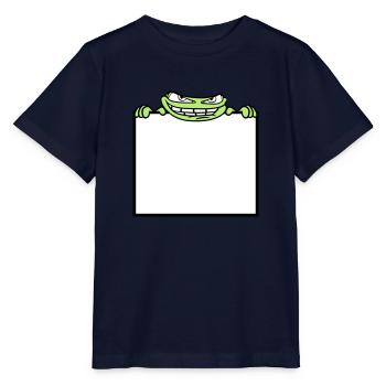 bouclier de grenouille cacher texte de texte écrire mau - T-shirt bio MINI CREATOR Stanley/Stella Enfant - marine - Devant - Kain (125cm)