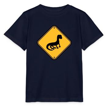 warnung achtung vorsicht hinweis schild silhouette - Stanley/Stella Kinder T-Shirt MINI CREATOR  - Navy - Vorne - Kain (125cm)