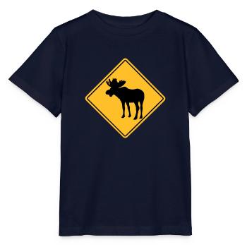 Moose Road Sign - Stanley/Stella Kinder T-Shirt MINI CREATOR  - Navy - Vorne - Kain (125cm)