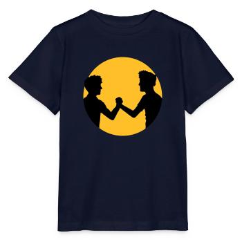 cercle de soleil autour de 2 amis équipe couple frère mains - T-shirt bio MINI CREATOR Stanley/Stella Enfant - marine - Devant - Kain (125cm)