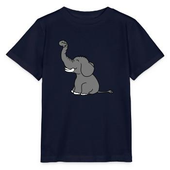 elefant gluecklich niedlich suess klein kind baby - Stanley/Stella Kinder T-Shirt MINI CREATOR  - Navy - Vorne - Kain (125cm)