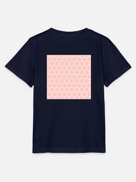 Rosa Waben-Muster - Stanley/Stella Kinder T-Shirt MINI CREATOR - Navy