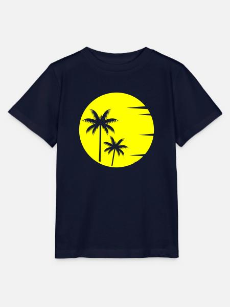 Sunset Palmen - Stanley/Stella Kinder T-Shirt MINI CREATOR  - Navy