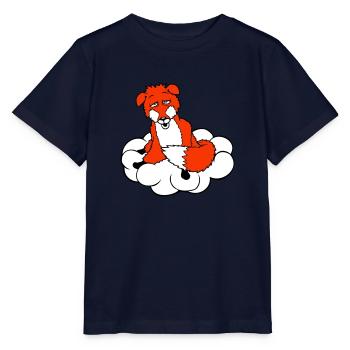 Fox On Cloud Tired Confused Dazed Crazy - Stanley/Stella MINI CREATOR Kids’ T-Shirt - navy - Front - Kain (125cm)