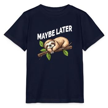 Funny Sloth Maybe Later - Stanley/Stella MINI CREATOR Kids’ T-Shirt - navy - Front - Kain (125cm)
