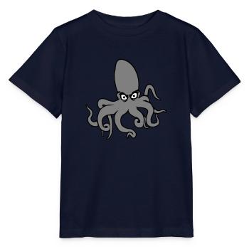 Oktopus Kraken Tintenfisch Kopffüßer böser Blick - Stanley/Stella Kinder T-Shirt MINI CREATOR  - Navy - Vorne - Kain (125cm)