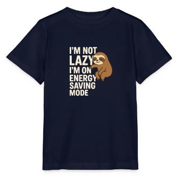 I’m Not Lazy – I’m on Energy Saving Mode - Stanley/Stella Kinder T-Shirt MINI CREATOR  - Navy - Vorne - Kain (125cm)