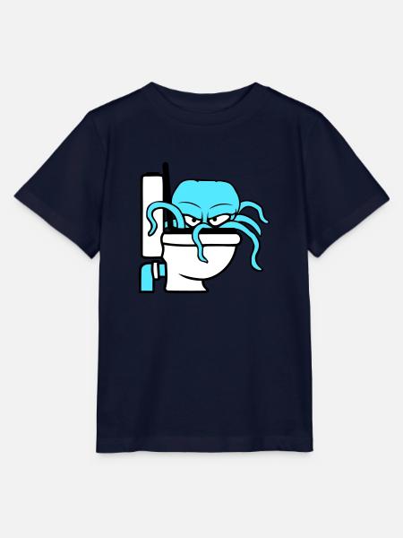 Oktopus in Klo Toilette WC Kloschüssel Klospülung - Stanley/Stella Kinder T-Shirt MINI CREATOR - Navy