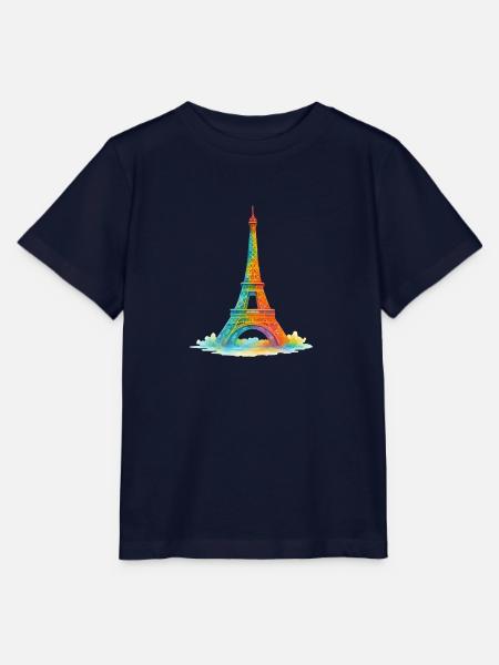 eiffelturm paris aquarell - Stanley/Stella Kinder T-Shirt MINI CREATOR - Navy