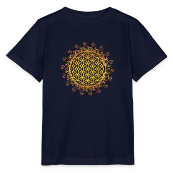 Blume des Lebens, Spirtuelles Symbol, Feng Shui - Stanley/Stella Kinder T-Shirt MINI CREATOR  - Navy - Vorne - Kain (125cm)