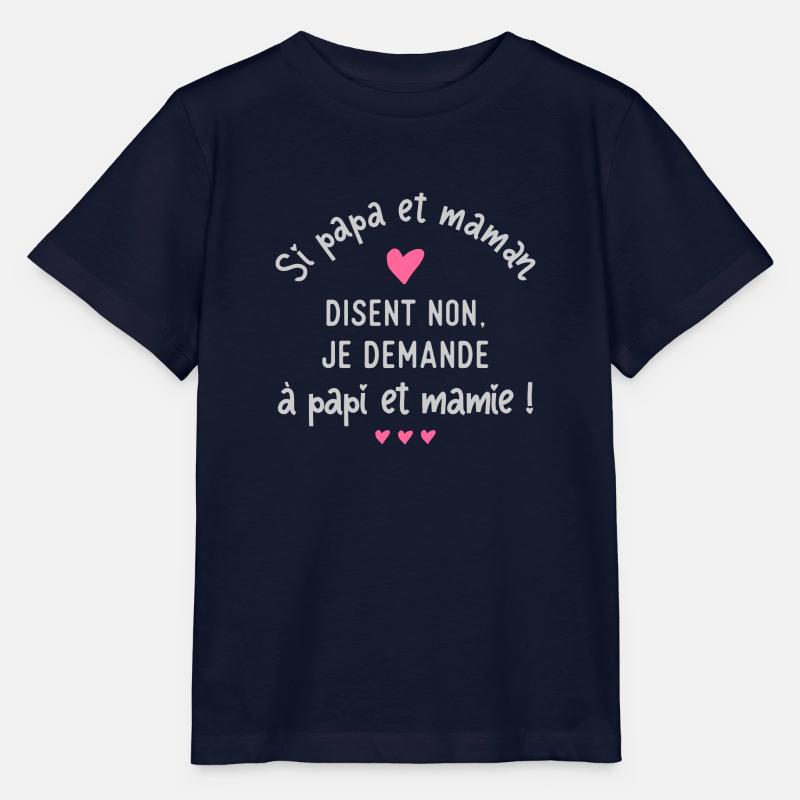 Je demande à papi - T-shirt bio MINI CREATOR Stanley/Stella Enfant - marine
