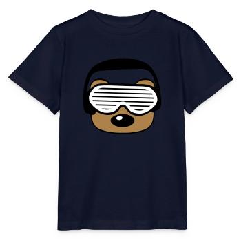 gesicht kopf feiern party dj kopfhoerer musik spas - Stanley/Stella Kinder T-Shirt MINI CREATOR  - Navy - Vorne - Kain (125cm)