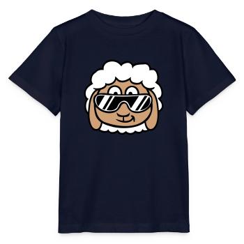 Schaf Sonnenbrille Party Schäfchen Lamm Cool Kopf - Stanley/Stella Kinder T-Shirt MINI CREATOR  - Navy - Vorne - Kain (125cm)