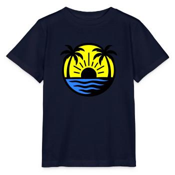 Palm Trees Beach Sunset - Stanley/Stella MINI CREATOR Kids’ T-Shirt - navy - Front - Kain (125cm)