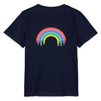 Regenbogen mit Sternen - Stanley/Stella Kinder T-Shirt MINI CREATOR  - Navy - Vorne - Kain (125cm)