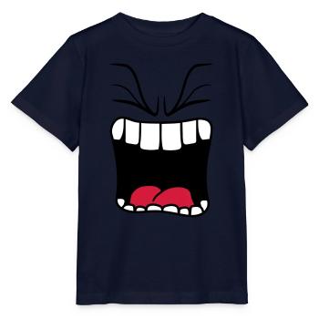 bruellen wuetend sauer mund schreien grosses maul - Stanley/Stella Kinder T-Shirt MINI CREATOR  - Navy - Vorne - Kain (125cm)