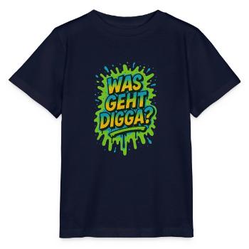 Was geht digga Jugendsprache - Stanley/Stella Kinder T-Shirt MINI CREATOR  - Navy - Vorne - Kain (125cm)