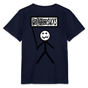 Politics Sucks - politics stinks, stick figures - Stanley/Stella MINI CREATOR Kids’ T-Shirt - navy - Front - Kain (125cm)
