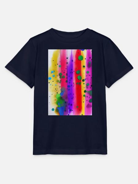 Farbspritzer und Linien - Stanley/Stella Kinder T-Shirt MINI CREATOR  - Navy