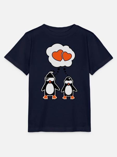 penguin heart - Stanley/Stella Kinder T-Shirt MINI CREATOR - Navy