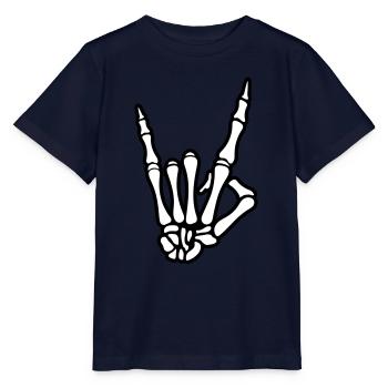 skull hand party symbol - Stanley/Stella Kinder T-Shirt MINI CREATOR  - Navy - Vorne - Kain (125cm)