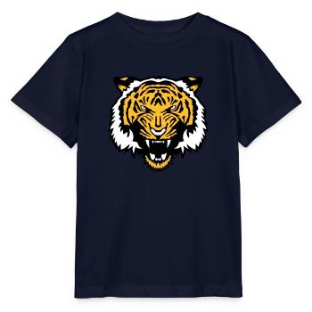 wild animal tiger tiger face cartoon - Stanley/Stella MINI CREATOR Kids’ T-Shirt - navy - Front - Kain (125cm)
