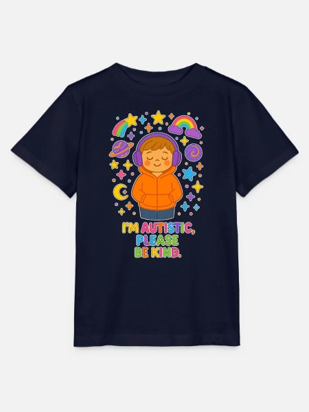 I'm Autistic Please Be Kind - Autismus Kinder - Stanley/Stella Kinder T-Shirt MINI CREATOR - Navy