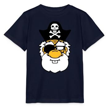 kopf gesicht pirat kapitaen matrose seeraeuber sae - Stanley/Stella Kinder T-Shirt MINI CREATOR  - Navy - Vorne - Kain (125cm)