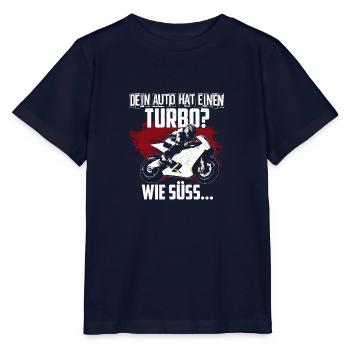 Motorrad Rennmaschine Turbo - Stanley/Stella Kinder T-Shirt MINI CREATOR  - Navy - Vorne - Kain (125cm)