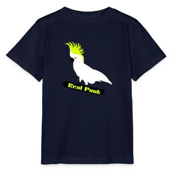 Real Punk - Cacatoès, perroquet, vrai punk, oiseau - T-shirt bio MINI CREATOR Stanley/Stella Enfant - marine - Devant - Kain (125cm)