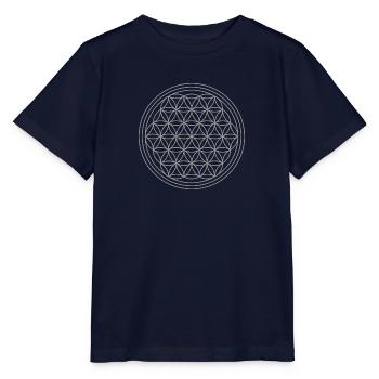 Blume des Lebens in silber - Stanley/Stella Kinder T-Shirt MINI CREATOR  - Navy - Vorne - Kain (125cm)