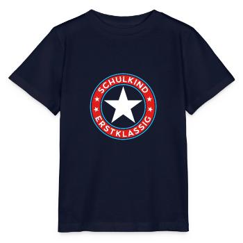 Schulkind 2026 Erstklassig Einschulung Schulanfang - Stanley/Stella Kinder T-Shirt MINI CREATOR  - Navy - Vorne - Kain (125cm)