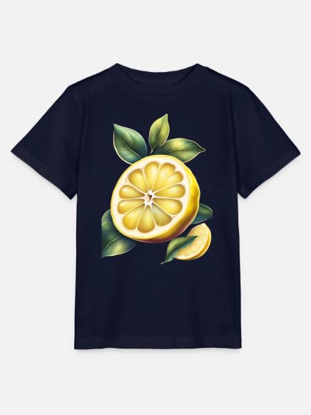 Ein gelbes Zitronen-T-Shirt-Design - Stanley/Stella Kinder T-Shirt MINI CREATOR - Navy
