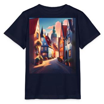Une promenade dans une ville du Danemark - T-shirt bio MINI CREATOR Stanley/Stella Enfant - marine - Devant - Kain (125cm)