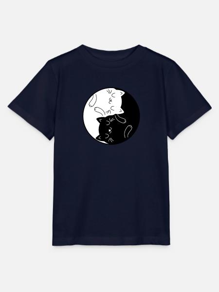 Yin & Yang Katze Zen Yoga Katzen Mama Cat Mom - Stanley/Stella Kinder T-Shirt MINI CREATOR - Navy
