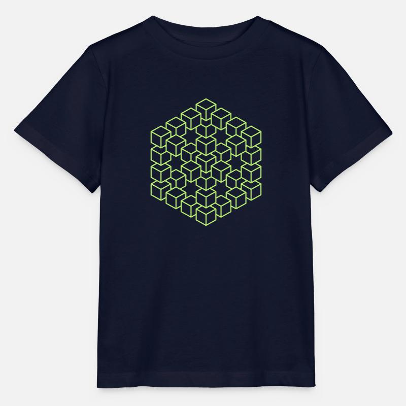 Figure impossible imagination géométrie cube Escher - T-shirt bio MINI CREATOR Stanley/Stella Enfant - marine