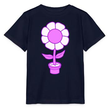 Petit Joli Pot de Fleur Rose Heureux - T-shirt bio MINI CREATOR Stanley/Stella Enfant - marine - Devant - Kain (125cm)