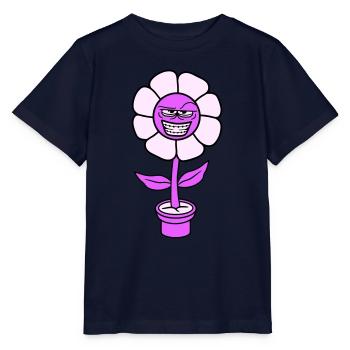 fleur peep méchant méchant méchant cool sourire vilain visage - T-shirt bio MINI CREATOR Stanley/Stella Enfant - marine - Devant - Kain (125cm)