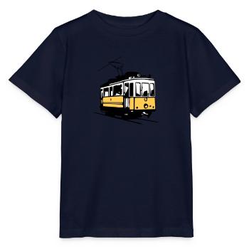 Strassenbahn / Tram - Stanley/Stella Kinder T-Shirt MINI CREATOR  - Navy - Vorne - Kain (125cm)