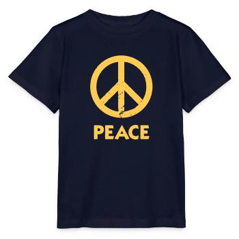 Peace Peacezeichen Love and Peace - Stanley/Stella Kinder T-Shirt MINI CREATOR  - Navy - Vorne - Kain (125cm)