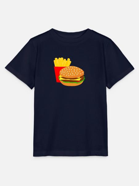 Burger Pommes Food Lover Geschenk Geschenkidee - Stanley/Stella Kinder T-Shirt MINI CREATOR  - Navy